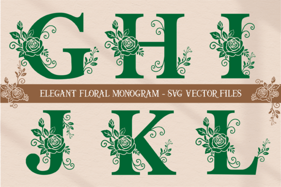 Download Elegant Floral Monogram SVG Alphabet - Floral Collection