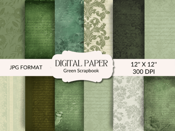 Download Green Vintage Scrapbook Paper - Premium Resources