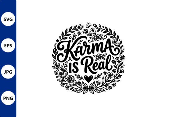 Download Floral Circular Typography with Karma is - Floral Collection