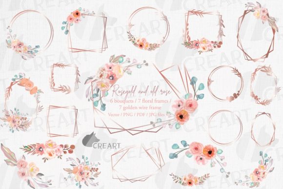 Download Old Rose Floral Golden Bridal Templates - Floral Collection