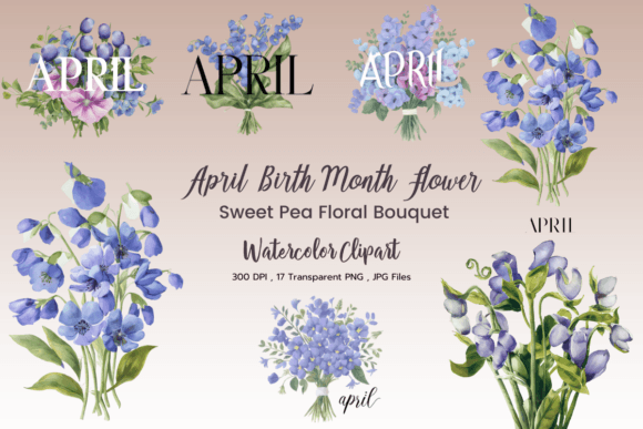 Download April Birth Month Floral Clipart Pack - Floral Collection
