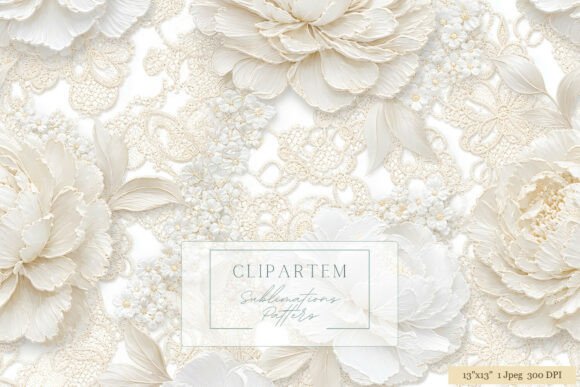 Download White Peony Lace Floral Pattern - Floral Collection